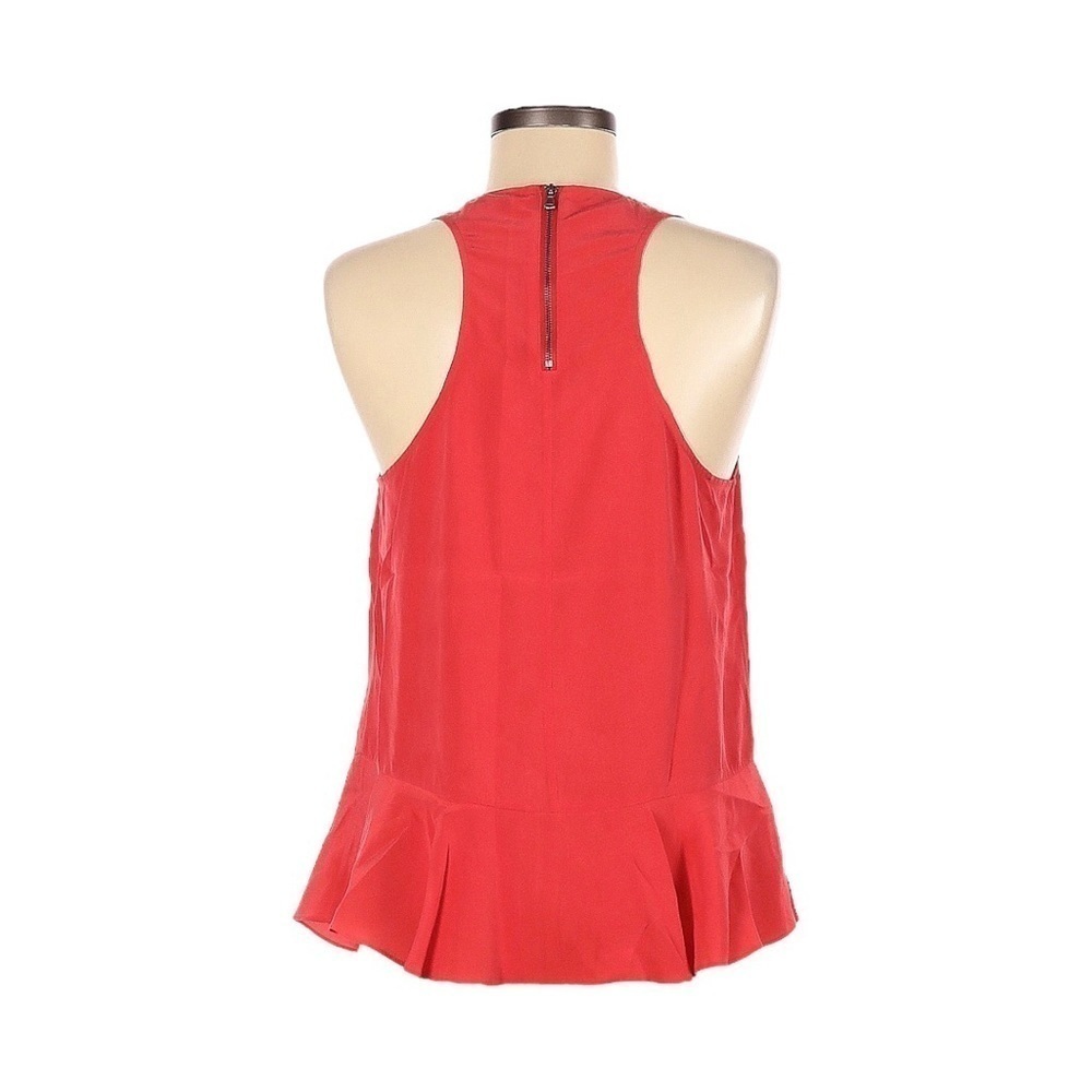 🌺 Joie Cosmo Grenadine 100% Silk Exposed Peplum Zipper Tank Top Size M - Picture 2 of 8